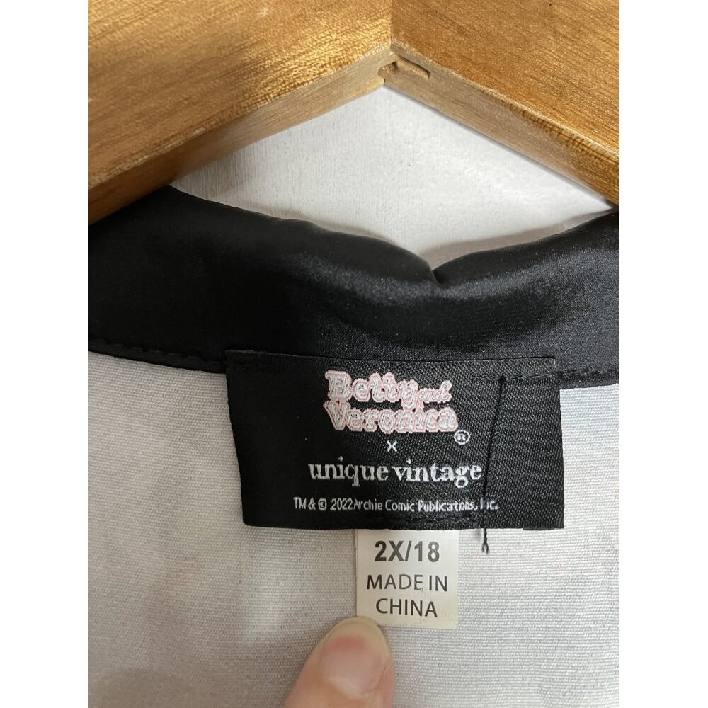 Unique Vintage Betty & Veronica Archie Comic Wrap Dress Plus Size 2X 18 Black - Picture 6 of 13